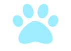 A light blue paw print icon with five pads.